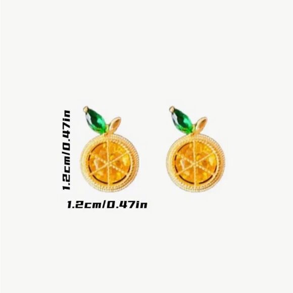 🍋 Betsey Johnson sweet & juicy sliced crystal lemon earrings 🍋 - Picture 2 of 8